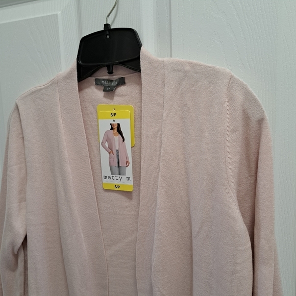 Matty M Pink Open Cardigan Women's Small Lightweight Knit Sweater NWT - Picture 9 of 14